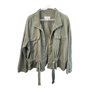 Olive Green lightweight Cropped Jacket, Women’s Size XL